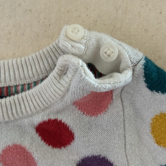 6-12M Rainbow Polka Dot Sweater Dress - Picture 3 of 5